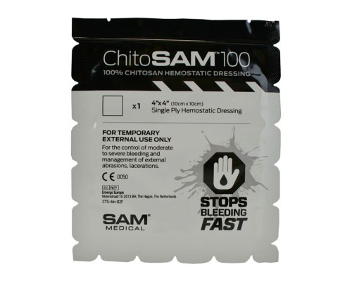Кровоостанавливающая салфетка 10 х 10 см ChitoSAM Sam Medical Кровоостанавливающая салфетка 10 х 10 см ChitoSAM Sam Medical
