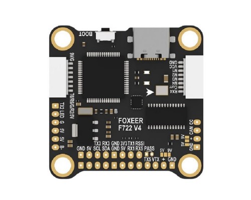 Полётный контроллер Foxeer F722 V4 Flight Controller X8 DJI Type-C Полётный контроллер Foxeer F722 V4 Flight Controller X8 DJI Type-C