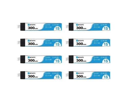Аккумуляторы BETAFPV 300мАч 1S 30C LiHV (PH2.0) (8 шт.) Аккумуляторы BETAFPV 300мАч 1S 30C LiHV (PH2.0) (8 шт.)