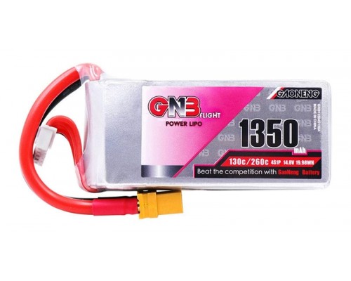 Аккумулятор GNB 1350мАч 4S 130C LiPo (XT60) Аккумулятор GNB 1350мАч 4S 130C LiPo (XT60)