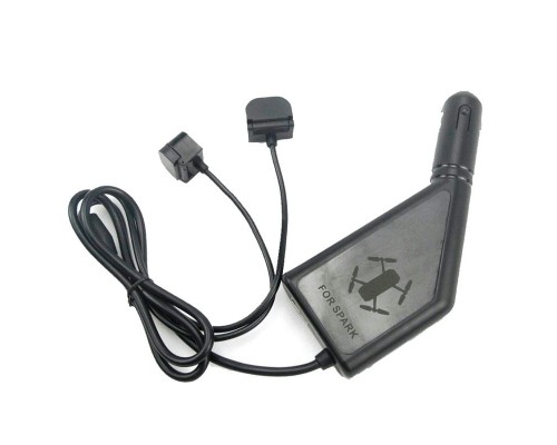 Автомобильное зарядное устройство для 2 аккумуляторов и пульта DJI Spark (YX) Автомобильное зарядное устройство для 2 аккумуляторов и пульта DJI Spark (YX)