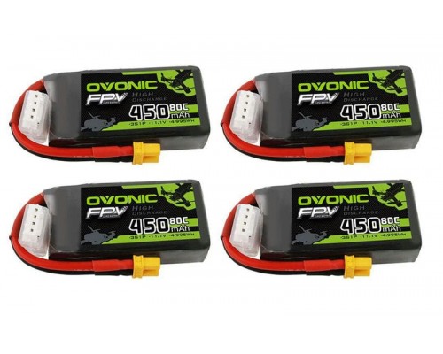 Аккумуляторы OVONIC 450мАч 80C 3S LiPo (XT30) (4 шт.) Аккумуляторы OVONIC 450мАч 80C 3S LiPo (XT30) (4 шт.)