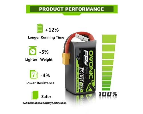 Аккумулятор OVONIC 1300мАч 6S 100C LiPo (XT60) Аккумулятор OVONIC 1300мАч 6S 100C LiPo (XT60)