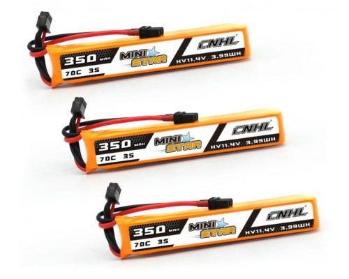 Аккумуляторы CNHL Ministar 350мАч 3S 70C LiHV (XT30) (3 шт.) Аккумуляторы CNHL Ministar 350мАч 3S 70C LiHV (XT30) (3 шт.)