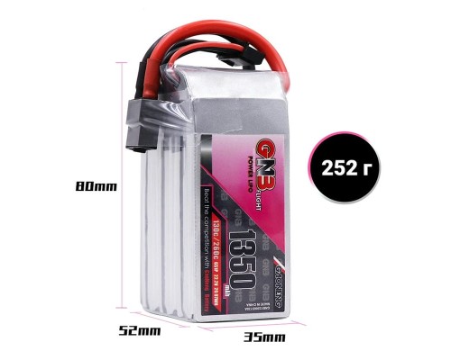 Аккумулятор GNB 1350мАч 6S 130C LiPo (XT60) Аккумулятор GNB 1350мАч 6S 130C LiPo (XT60)