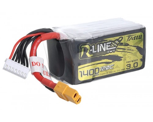 Аккумулятор Tattu R-Line V3.0 1400мАч 6S 120C LiPo (XT60) Аккумулятор Tattu R-Line V3.0 1400мАч 6S 120C LiPo (XT60)