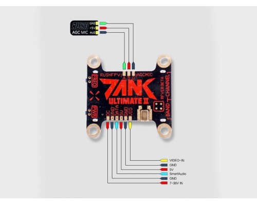 Видеопередатчик RUSHFPV TANK II ULTIMATE 5,8 ГГц со SmartAudio Видеопередатчик RUSHFPV TANK II ULTIMATE 5,8 ГГц со SmartAudio