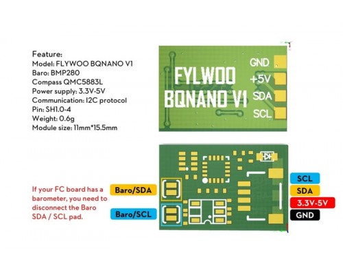 Модуль компаса с барометром Flywoo BQNANO V1 Модуль компаса с барометром Flywoo BQNANO V1