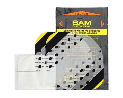 Пластырь при проникающих травмах груди без одностороннего клапана Sam Chest Seal Пластырь при проникающих травмах груди без одностороннего клапана Sam Chest Seal