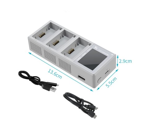 Хаб для зарядки 3-х аккумуляторов DJI Mini 3 / Mini 3 Pro (LCD дисплей) (YX) Хаб для зарядки 3-х аккумуляторов DJI Mini 3 / Mini 3 Pro (LCD дисплей) (YX)