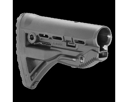 Полимерный приклад с амортизатором GL-SHOCK без щеки черный com/mil-spec Полимерный приклад с амортизатором GL-SHOCK без щеки черный com/mil-spec